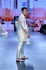 ORAGANZA EMBELLISHED KURTA WITH PANTS AND DUPATTA