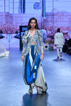 BLUE SAFAR JAAL JACKET WITH DRAPE SKIRT