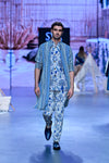 BLUE BOHOT HIGHLIGHTED JACKET  WITH BUNDI AND PANTS