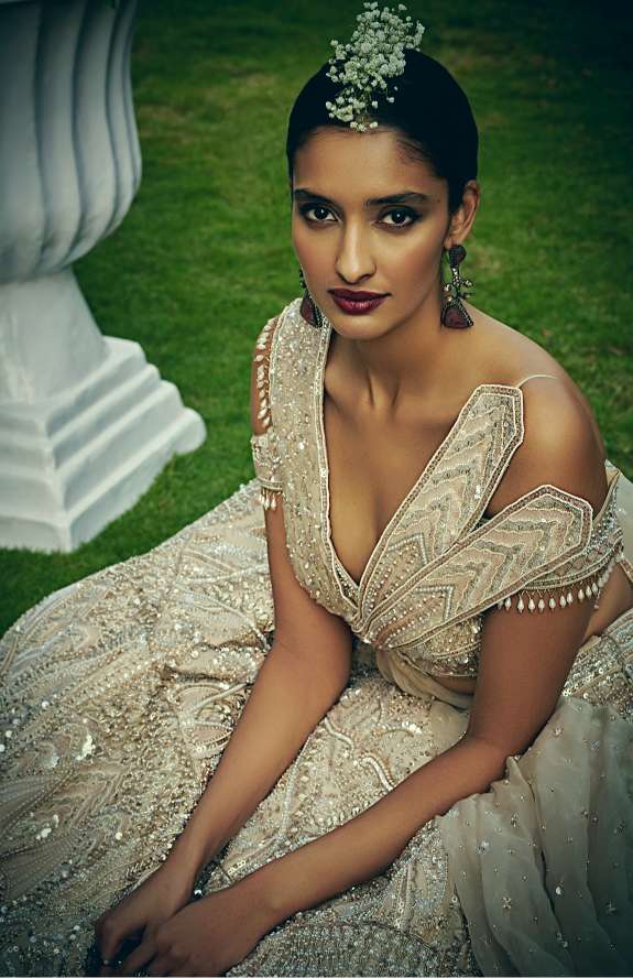 Pearl ivory lehenga