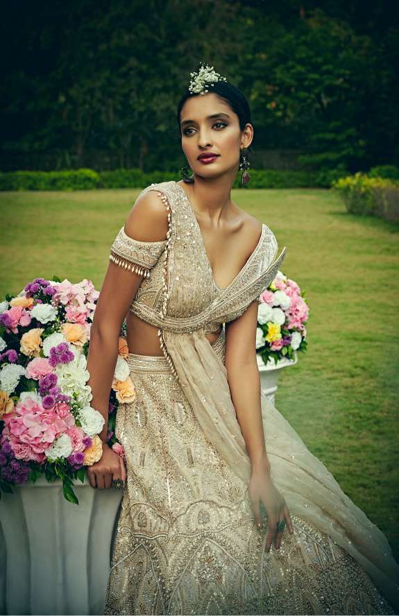 Pearl ivory lehenga