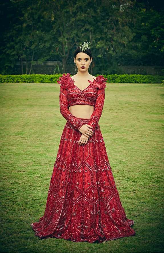 Urban red lehenga