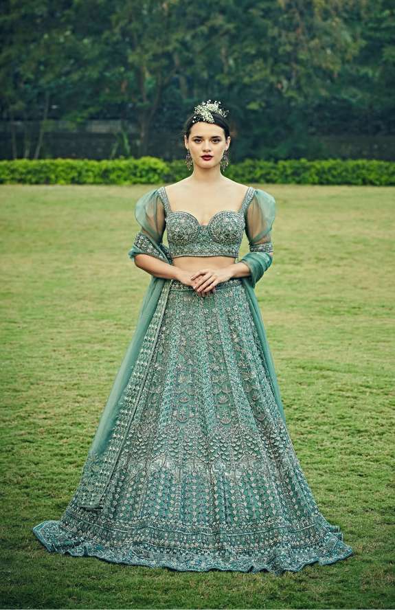 Cerulean blue lehenga