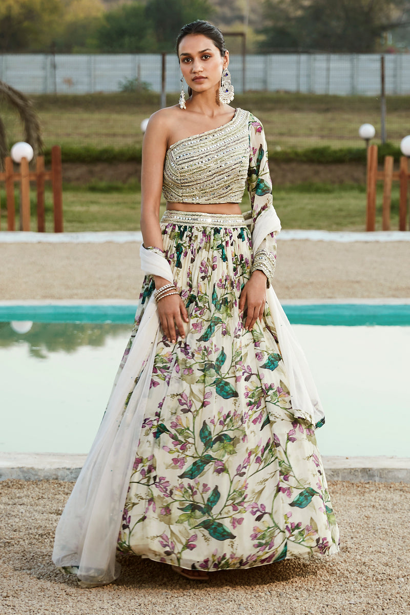 Ivory Embellished Lehenga Set