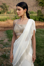 White Georgette Saree