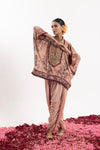 Printed Kaftan Paired With A Draped Dhoti