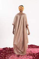 Kaftan In Peach Cotton Silk