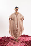 Kaftan In Peach Cotton Silk