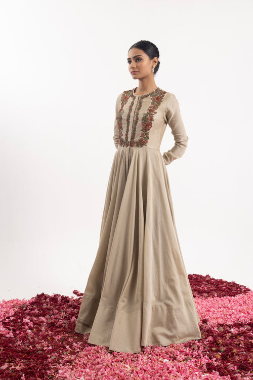 Anarkali Meticulously Embroidered By Zardozi And Appliqué Work
