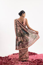 Printed Saree On Cotton Silk Fabric