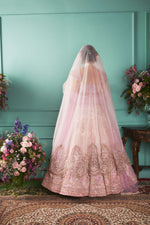 Lilac Lehenga With Seven Vows Elements