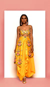 BUGGERED - MUSTARD YELLOW EMBELLISHED DHOTI JUMPSUIT