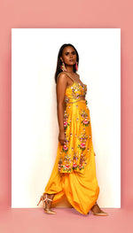 BUGGERED - MUSTARD YELLOW EMBELLISHED DHOTI JUMPSUIT