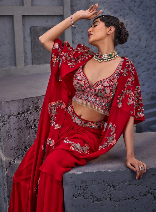 Laalsa Indo Western Cape Set
