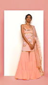 CAROLE - PEACH AND BLUSH EMBELLISHED SHARARA SET