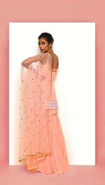 CAROLE - PEACH AND BLUSH EMBELLISHED SHARARA SET