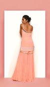 CAROLE - PEACH AND BLUSH EMBELLISHED SHARARA SET