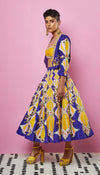 CARROUSEL - VIOLET AND YELLOW EMBELLISHED HALF LEHENGA SET