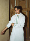 Powder blue cotton-silk kurta with salwar