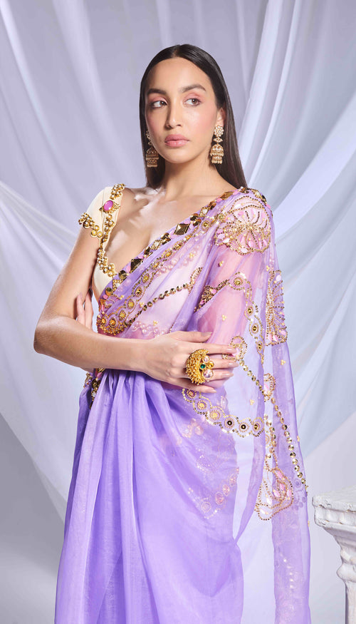 Lavender Love Potion saree set