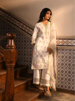 Banu Set White Elham Dupatta