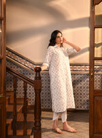 Mahin Kurta with Inverted V Hem Pants White