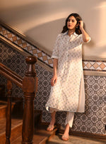 Mahin Kurta with Inverted V Hem Pants White