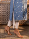 Mahin Kurta with High Side Slit Pants Denim