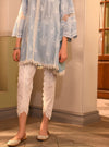 Azara Kurta with Border white Dhoti Pants Blue Kimia Dupatta