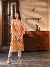 Arpina Kurta with Inverted V Hem Pants Orange