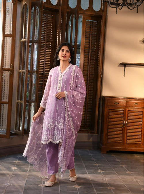 Nima Set Lavender Nima Dupatta