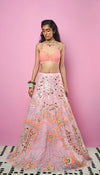 INTO THE LIGHT - PINK EMBELLISHED LEHENGA SET