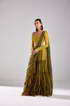 YELLOW STRIPE KAFTAN WITH YELLOW STRIPE PRINTED PANTS