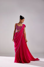 FUSCHIA PINK MULTI COLOR SKIRT SAREE