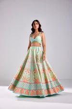 SEAGREEN EMBROIDERY HIGHLIGHTED  EMBROIDERED LEHENGA