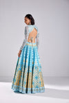 POWDER BLUE TILE PRINT LEHENGA