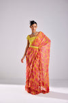 YELLOW WAVE SAREE AND BELT