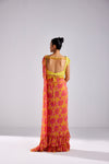 YELLOW WAVE SAREE AND BELT