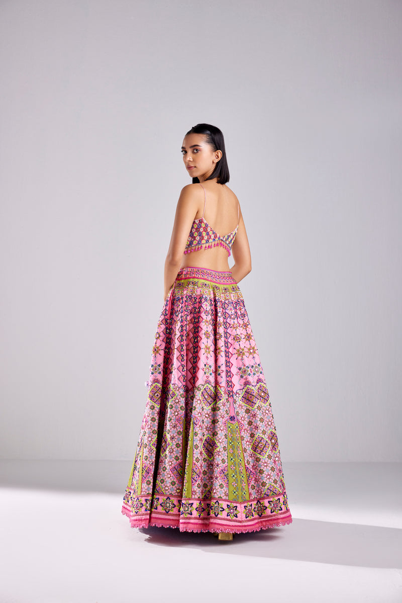 ONION PINK MULTI COLOR LEHENGA