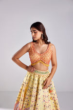 CANARY YELLOW FLORAL LEHENGA