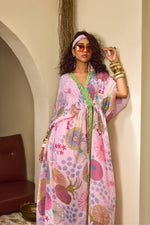 PINK KAFTAN WITH PANTS SET