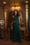 EMERALD GREEN SHARARA PANT SAREE SET