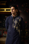 Blue Embroidered Kurta And Pants