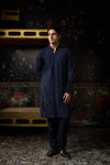 Blue Embroidered Kurta With Pants