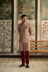 Sage & Maroon Print & Highlighted Bundy,Kurta & Pants