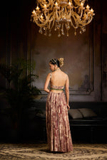 Beige & Maroon Print and Highlighted Dress