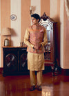 Multicolored Banarasi Jamawar Men's Jacket Set