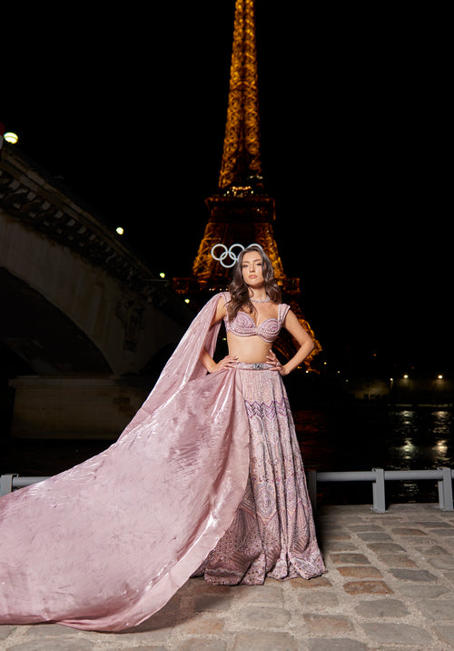 PInk lehenga Set