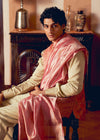 Coral Jacquard Banarasi Men's Jacket Set