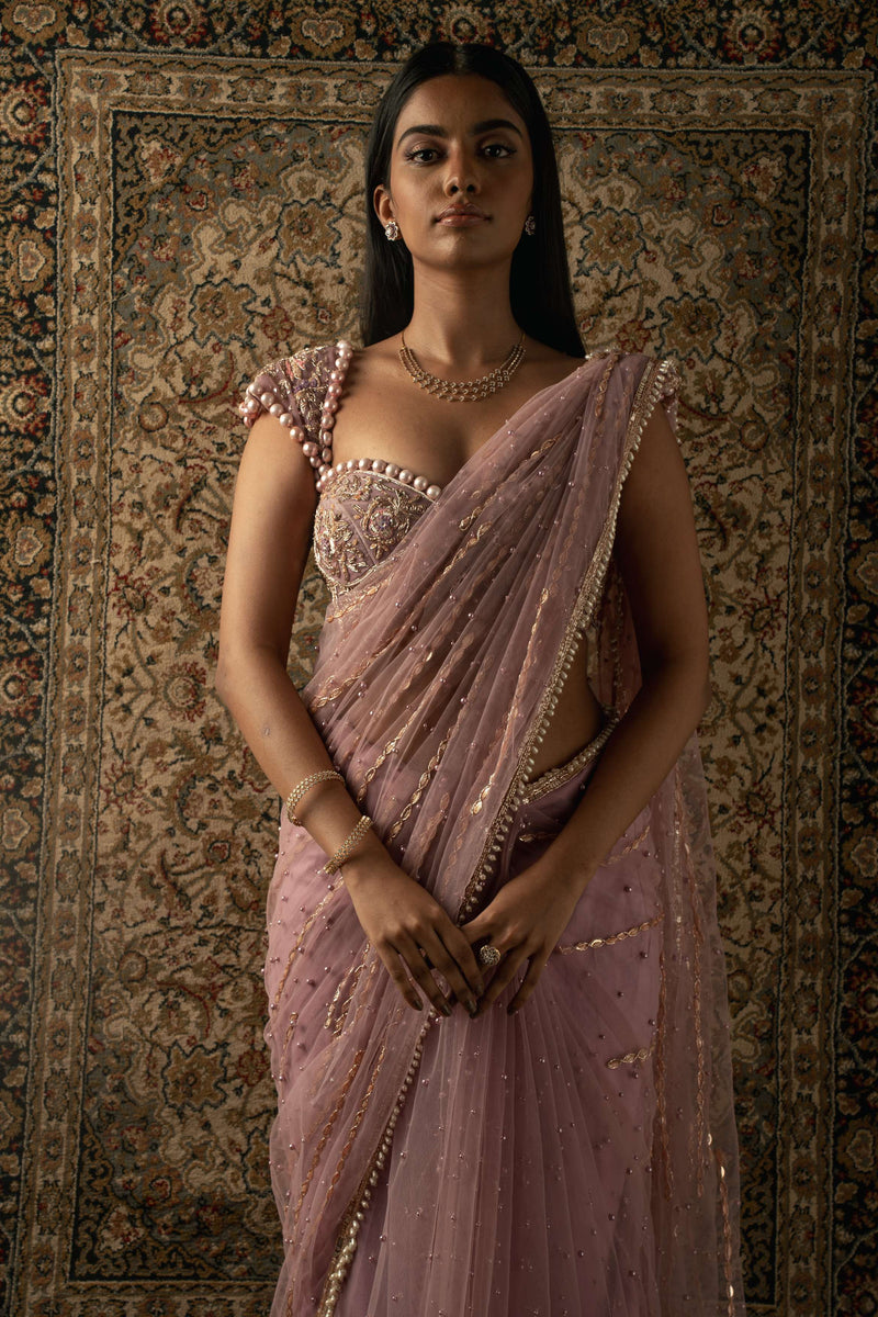 Dusty Rose Saree